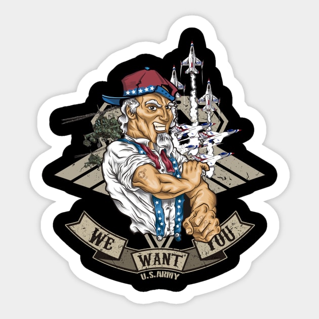 UNCLE SAM URBAN PROUD PATRIOTIC Sticker by JOISDRAW ART